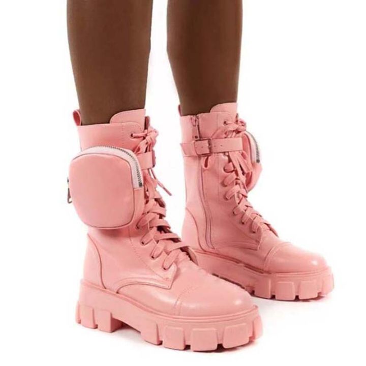2020-winter-womens-bootie-pocket-buckle-strap-pink-chunky-sole-pouch-ankle-boots-shiny-leather-patchwork-women-platform-boots