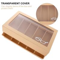 5 Slot Kraft Paper Eyeglass Box Sunglass Storage Container Transparent Window Glasses Display Case Storage Organizer for Display