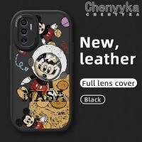 เคส Chenyyka สำหรับ Vivo V23E 4G V23E 5G S12 V23i V23 5G เคสลายการ์ตูนนักบินอวกาศ Mickey เคสใส่โทรศัพท์หนังใหม่ฝาปิดเลนส์เต็มรูปแบบกล้องกันกระแทกฝาครอบด้านหลังป้องกันซิลิโคนเคสนิ่ม