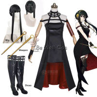 SPY FAMILY Yor Forger Cosplay Costumes Princess mble Black Suit Yor Briar y Dress Halloween Yor Forger Cosplay Shoes Wig