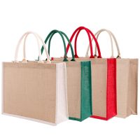 Burlap Grocery Shopping Bags Fashion Large Capacity Tote Bag Women Shopping Handbag Reusable Bag Favors Gift Bag A9265