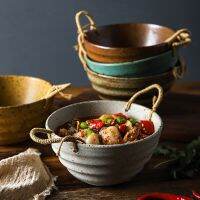 （glistening shop）ญี่ปุ่น RetroBowlHemp เชือกจับชามซุปก๋วยเตี๋ยว RamenDeep BowlTableware