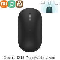 Xiaomi Mijia Wireless Mouse Mute Version E318 BT3.0 5.0 2.4GHZ  Three-mode Connection Electroplated Metal Scroll Wheel 15M USB Basic Mice