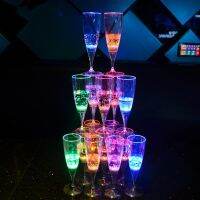 6PCS Wine Glass Wedding Champagne Glasses Lover Wedding Glass Goblet Banquet Wedding Decoration led luminous creative cup PS