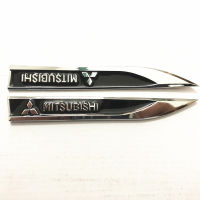 1 คู่โลหะ Mitsubishi มีดสัญลักษณ์รถ Auto Side Decal สติกเกอร์ Fender Badge