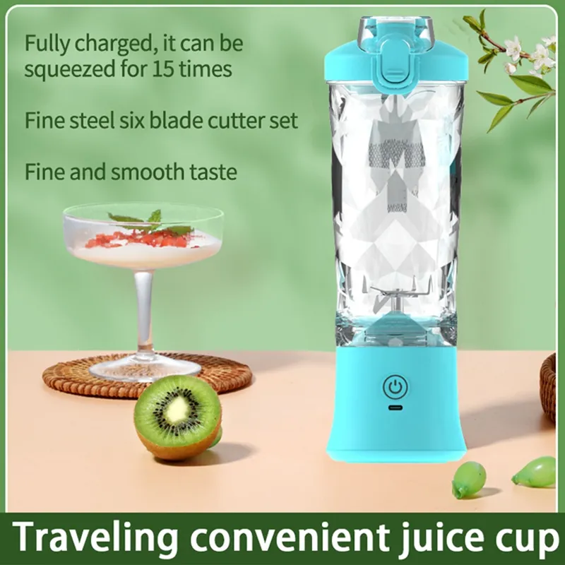 Portable Handheld Blenders Juicer USB Rechargeable, Mini Personal Blenders  for Shakes & Smoothies, Kitchen Fruit Juicer Mini Blenders with 6 Blades