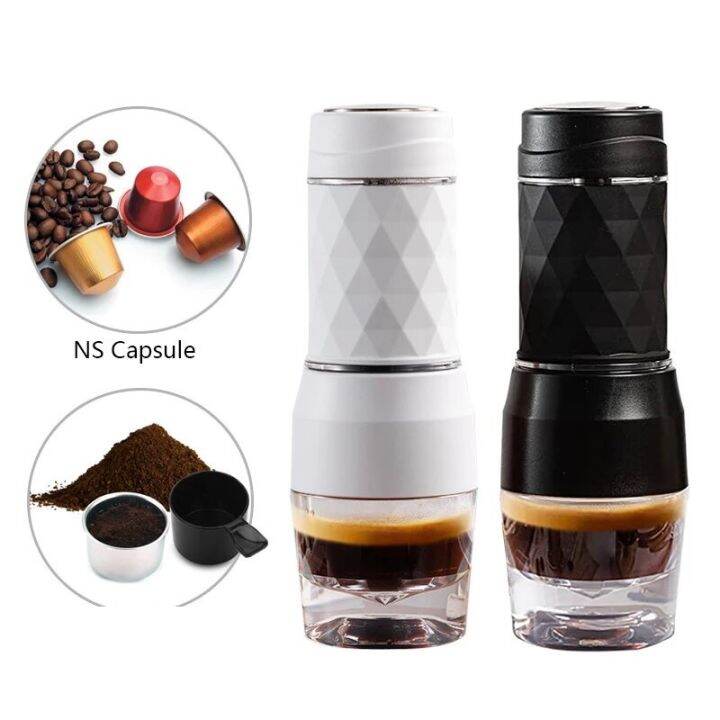 HIBREW 2 In1 Portable Coffee Machine Manual Espresso Maker For Capsule