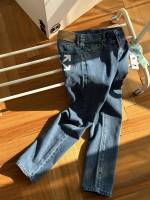 【จัดส่งฟรี】OFF WHITE Mens White Diagonal Arrow Blue Slim Fit Jeans