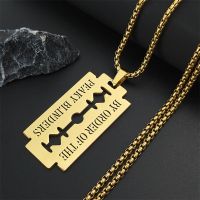 Blade Stainless Steel Long Necklace Men/Women Gold Color BY ORDER OF THE PEAKY BLINDER Necklaces Jewery collier   N2243S03 Fashion Chain Necklaces