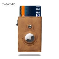 TANGMO Smart Air Tag Wallet RFID Credit Card Money Holder Automatic Pop up Mini Aluminum Wallet Airtag Case Cover