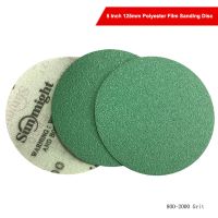 ❐ 5 Inch 125mm Polyester Film Sanding Disc 800-2000 Grit PET Film Hook Loop Wet Dry Flocking Self-adhesive Sandpaper