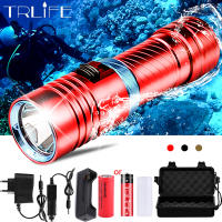 2021Powerful L2 Diving LED Flashlight Dive 200M Waterproof Underwater Camping Lanterna Torch Lamp Stepless Dimming By 18650 26650