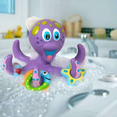 Nuby Octopus Bath Toy Floating Water Toys Bathroom Tub Shower Time Fun Play