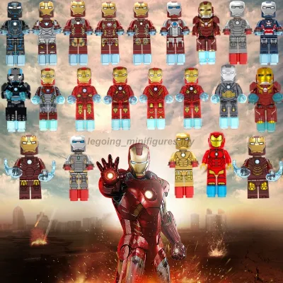 Miniตัวเลข Whiplash ตัวต่อ Iron Man สไปเดอร์แมน,ของเล่นบล็อกสร้างซูเปอร์แมนกับโทนี่สตาร์ค