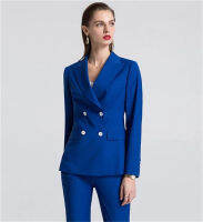 Royal Blue Business Leisure Set Women S Office Commuter Set OL Women S Party Party Evening PartySet (Jacket Pants)...