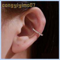 CONGYIYIMO07 1pc กระดูกอ่อนเกลียว ต่างหูเพชรเต็ม ใช้ได้ทุกเพศ เงินสีเงิน คลิปหนีบหู ของใหม่ ของขวัญสำหรับเด็ก หัวเข็มขัดหูแบบไม่ต้องเจาะ สำหรับผู้หญิง