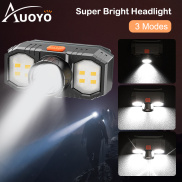 Auoyo đèn pin đội đầu pin trâu đèn phim đội đầu siêu sáng đeo đầu Đèn Pha