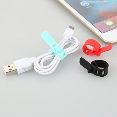 1PCS Silicone Cable Strap Clips Wire Organizer Data Cable Reusable Cable Tie 3 Holes Beam Line Cord Winder Holder Keeper Manager