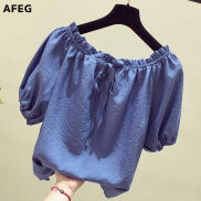 AFEG new Korean style women s short-sleeved lace-up one
