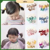 SHILU 10pcs หรูหรา ตุ๊กตาลูกเล็ก เด็กผู้หญิง ยางรัดผม เชือกผม โบว์ผูกผม ผ้าโพกศีรษะดอกไม้หมากฝรั่ง