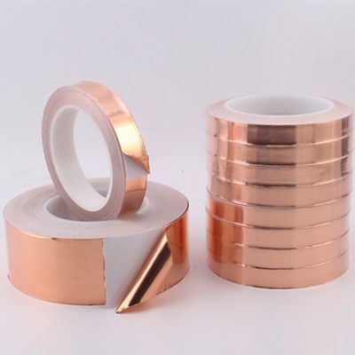 20 Meters Single Side Conductive Copper Foil Tape Strip Adhesive EMI Shielding Heat Resist Tape 8/10/12mm Adhesives Tape