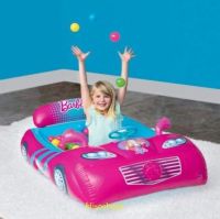 Barbie sports car ball pit Bestway บ้านลม บ่อบอลเป่าลม ลายบาร์บี้ แบรนด์เบสเวย์  สีชมพูสดใส คันใหญ่มาก แถมลูกบอล 25 ลูกฟรี