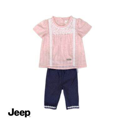 Jeep BABY GIRL 2-IN-1 เสื้อเบลาส์ แขนสั้น และชุดขายาว สําหรับเด็กผู้หญิง 771442-776163 br