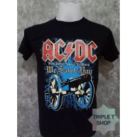 2023 เสื้อยืดแขนสั้นลายวง ACDC ขนาดใหญ่สไตล์ฮิปฮอปสตรีทแฟชั่นย้อนยุคลำลองขนาดใหญ่