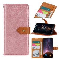 ReplacementFounder สำหรับ Sony Xperia L4เคสหนัง PU ฝาพับแนวนอนลายดอกไม้ทองแดงนูนสไตล์ยุโรปพร้อมที่จับและช่องเสียบการ์ด &amp; กระเป๋าสตางค์ &amp; กรอบรูป