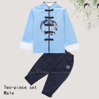 Chinese Traditional Crane Embroidery Kids Hanfu Clothing Set Children Tang Suit Girls Party Dress Boys Kung Fu Tops Skirts Pants