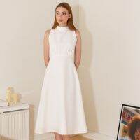 MIST OF RAIN - Marron Dress - White