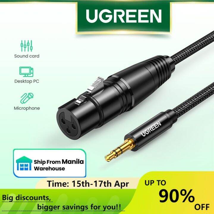 UGREEN XLR to 3.5mm Microphone Audio HiFi Cable XLR Female to Mini Jack