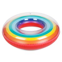 ห่วงยางกลมลายสายรุ้ง Rainbow Ring Pool Float By Float Me Summer