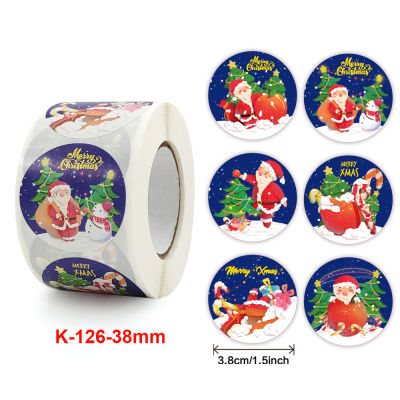 500Pcsroll Merry Christmas Sticker DIY Gift Sealing Label Decoration Christmas Stickers Christmas Style Product Packaging