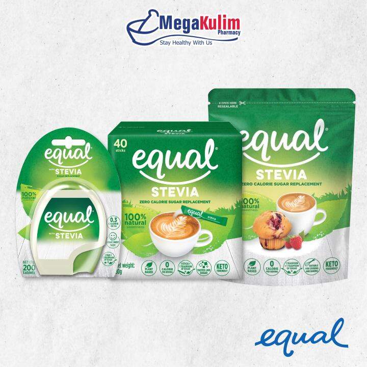 Equal Stevia Sweetener 40 Sticks 200 Tablets 150g Pouch Lazada