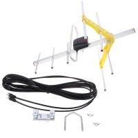 1pc Outdoor 100Mile Amplified 8 Yagi Antenna HD TV 10dB Long Range UHF/VHF/FM HDTV