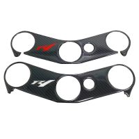 Tank Cover Pad Sticker Triple Front Top Clamp Fish Carbon Fiber Logo Decal Motorcycle For YAMHHA YZF1000 R1 2004 2005 2006 K4