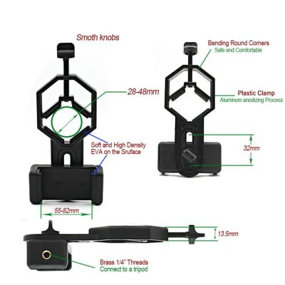 【2023 NEW】 mabiy Plastic Telescope Smart Phone Adapter Mount for Binocular Monocular Spotting Scope Telescopi