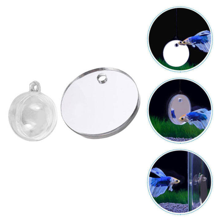 Hemoton Betta Training Mirror Beta Tank Betta Toys Tank Decorations