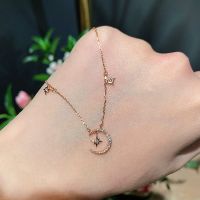 ☎♨ Moon necklace female han edition is contracted temperament ins cold wind moon collarbone chain net red tide