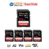 ผลิตภัณฑ์ที่ได้รับการรับรอง SanDisk Extreme Pro 128GB การ์ด SD 32GB/64GB/256GB/512GB U3 4K 170การ์ดหน่วยความจำเมกะไบต์/วินาทีสำหรับกล้อง (COD)