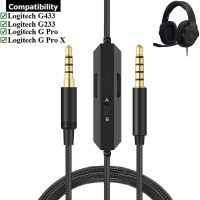 OFC Braided Replacement Cable Extension Cord Wire for Logitech G433 G233 G Pro X Gaming Headset With Mic Mute Volume Control  Cables