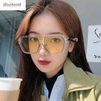 DOCTORD แว่นตาแฟชั่นคลาสสิกทรงเรขาคณิตขนาดใหญ่แบบเกาหลีแว่นตากันแดดบล็อกบล็อกของผู้หญิงแว่นกันแดดโพลีกอน