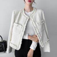 [COD] 2022 early autumn new French style short white fragrant minority Korean ladies coat