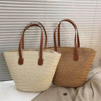 Trendy Woven Tote Bag Fashion Beach Bag Summer Casual Shoulder Bag Womans Tote Bag Straw Woven Handbag