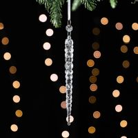 1pc Christmas Tree Hanging Pendants Acrylic Snowflake Simulation Ice Pendants Xmas  Ornament 2024 Christmas Decorations Christmas Ornaments