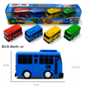 Đồ chơi mô hình xe ô tô buýt Tayo The Little Bus gồm 4 xe bằng nhựa