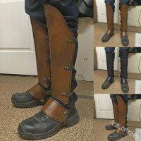 ยุคไวกิ้ง Larp Greaves ขาป้องกันสายหนังห่อเกราะส่วนนักรบอัศวินเครื่องแต่งกายบูตตกแต่งชุดผู้ชายชินยาม