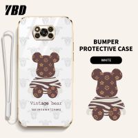 เคสโทรศัพท์ YBD สำหรับ Xiaomi POCO X3 Pro POCO X3 NFC POCO X3 GT 5G เคสการ์ตูนหมีรุนแรงนิ่มโปร่งใสไล่ระดับสีเคสโทรศัพท์กันกระแทกพร้อมกรอบป้องกันกล้องจากเลนส์คลุมทั้งหมด