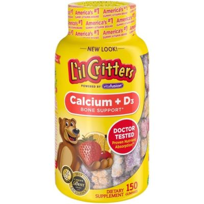 วิตามินดี กัมมี่ Lil Critters Kids Calcium Gummy Bears with Vitamin D3 150ชิ้น